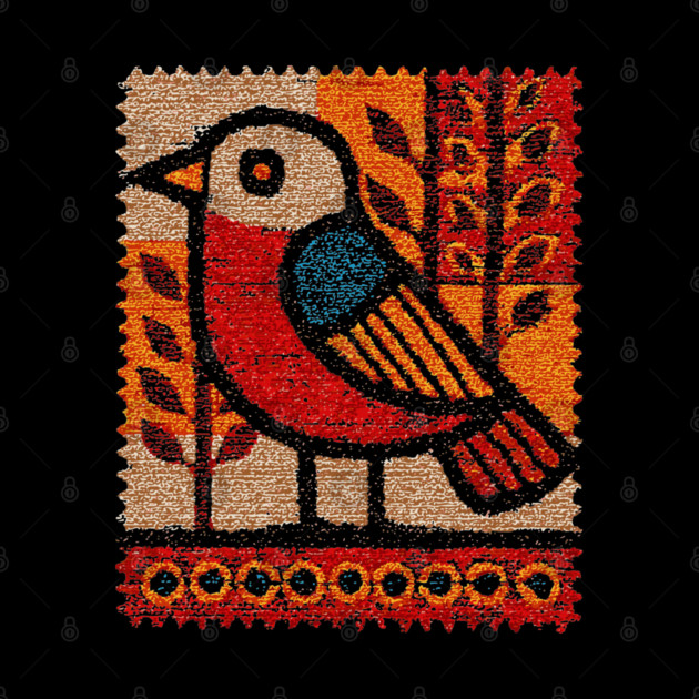 Vintage Bird Stamp | Experimental Design by TuncGK