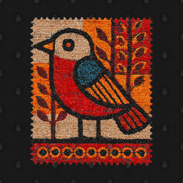 Vintage Bird Stamp | Experimental Design by TuncGK