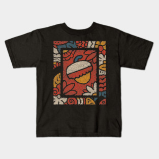 Autumn Window | A Framed Folk Art Composition Kids T-Shirt