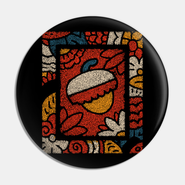 Autumn Window | A Framed Folk Art Composition Pin by TuncGK