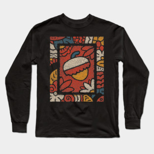 Autumn Window | A Framed Folk Art Composition Long Sleeve T-Shirt
