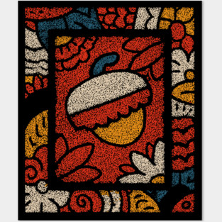 Autumn Window | A Framed Folk Art Composition Posters and Art