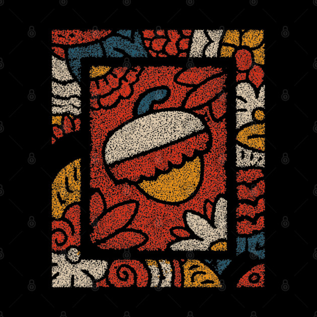 Autumn Window | A Framed Folk Art Composition by TuncGK