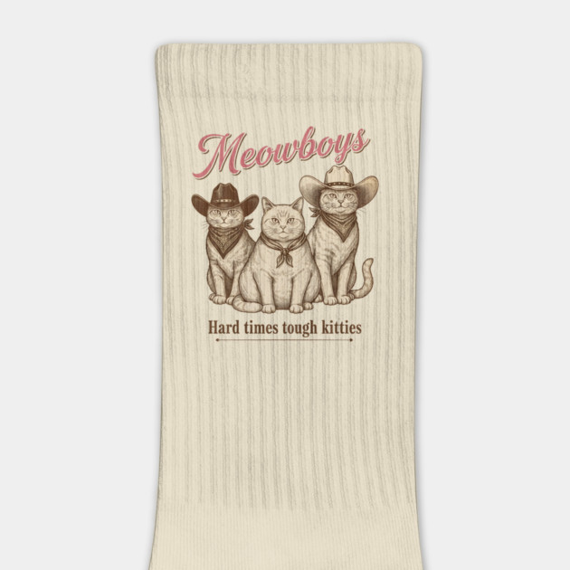 Meowboys Western Cat Cowboys - Hard Times Call for Tough Kitties Vintage Cowboy Cat Meowboys by ArtistTee ⭐⭐⭐⭐⭐