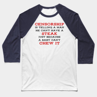Mark Twain Quote on Censorship | Anti-Censorship Quote | Free Speech Saying Baseball T-Shirt
