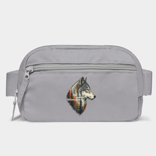 Wolf Double Exposure Autumn Forest Art by BirdsnStuff