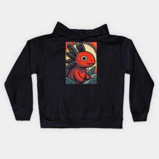 Mythical Red Axolotl | The Fire Elemental Spirit Kids Hoodie