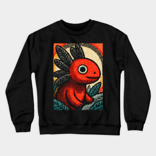 Mythical Red Axolotl | The Fire Elemental Spirit Crewneck Sweatshirt by TuncGK