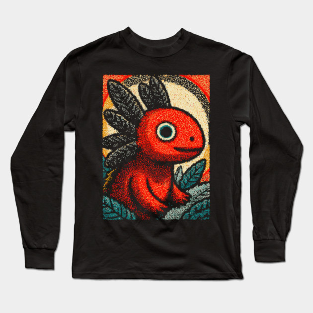 Mythical Red Axolotl | The Fire Elemental Spirit Long Sleeve T-Shirt by TuncGK