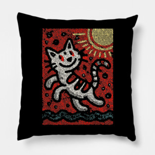 Prankster Cat | The Mischievous Sun Worshipper Pillow