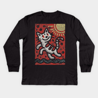 Prankster Cat | The Mischievous Sun Worshipper Kids Long Sleeve T-Shirt