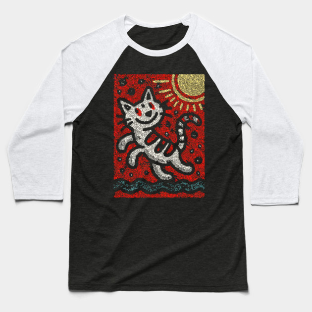 Prankster Cat | The Mischievous Sun Worshipper Baseball T-Shirt by TuncGK
