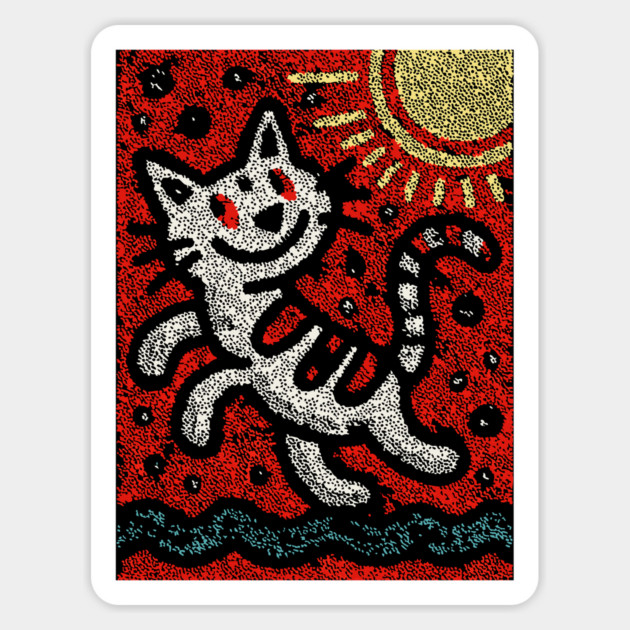 Prankster Cat | The Mischievous Sun Worshipper Magnet by TuncGK