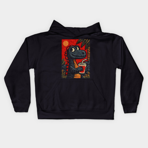 Tropical T-Rex | The Prehistoric Vacationer Kids Hoodie by TuncGK