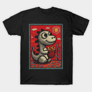 Dinosaur Snack Time | The French Fry Fanatic T-Shirt