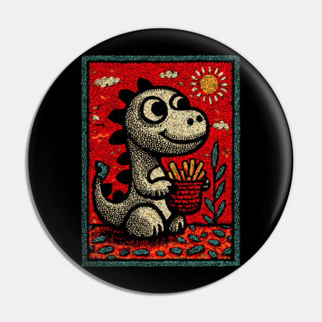 Dinosaur Snack Time | The French Fry Fanatic Pin by TuncGK