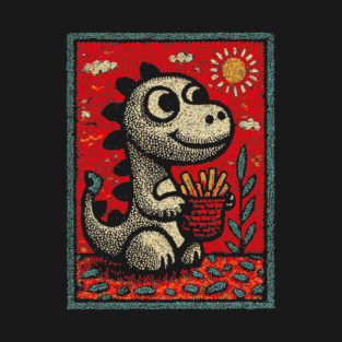 Dinosaur Snack Time | The French Fry Fanatic T-Shirt