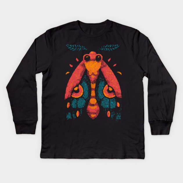 Sacred Emperor Moth | The All-Seeing Eye Insect Kids Long Sleeve T-Shirt by TuncGK