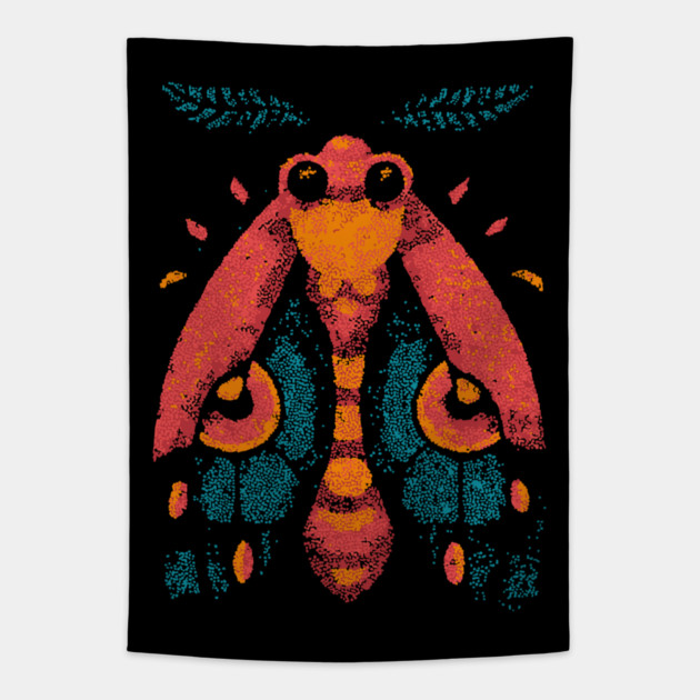 Sacred Emperor Moth | The All-Seeing Eye Insect Tapestry by TuncGK