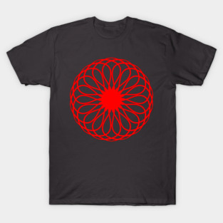 Geometric Floral Mandala Pattern – Red Abstract Design T-Shirt