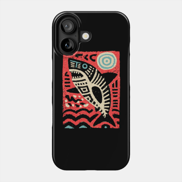 Tribal Shark Glyph | The Ancient Sea Guardian Phone Case by TuncGK