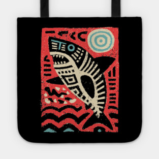 Tribal Shark Glyph | The Ancient Sea Guardian Tote