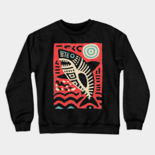 Tribal Shark Glyph | The Ancient Sea Guardian Crewneck Sweatshirt