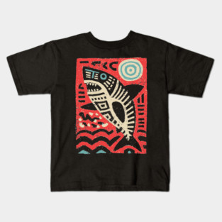 Tribal Shark Glyph | The Ancient Sea Guardian Kids T-Shirt