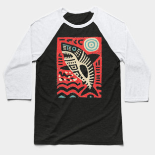 Tribal Shark Glyph | The Ancient Sea Guardian Baseball T-Shirt