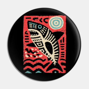 Tribal Shark Glyph | The Ancient Sea Guardian Pin