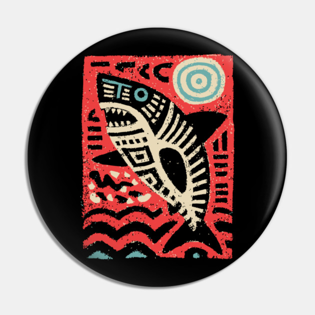 Tribal Shark Glyph | The Ancient Sea Guardian Pin by TuncGK