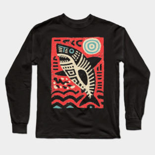 Tribal Shark Glyph | The Ancient Sea Guardian Long Sleeve T-Shirt