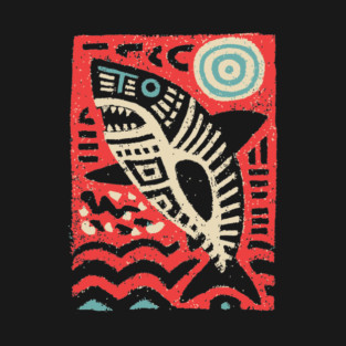 Tribal Shark Glyph | The Ancient Sea Guardian T-Shirt