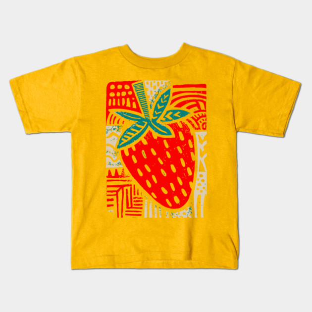 Abstract Strawberry | The Bold Pop Art Fruit Kids T-Shirt by TuncGK