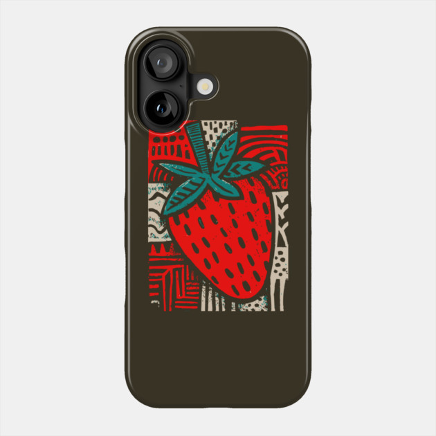 Abstract Strawberry | The Bold Pop Art Fruit Phone Case by TuncGK