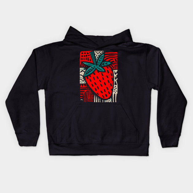 Abstract Strawberry | The Bold Pop Art Fruit Kids Hoodie by TuncGK