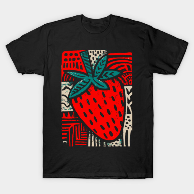 Abstract Strawberry | The Bold Pop Art Fruit T-Shirt by TuncGK
