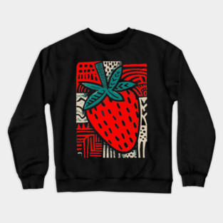 Abstract Strawberry | The Bold Pop Art Fruit Crewneck Sweatshirt