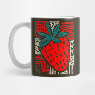 Abstract Strawberry | The Bold Pop Art Fruit Mug