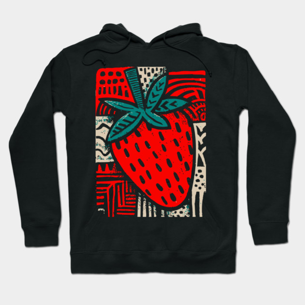 Abstract Strawberry | The Bold Pop Art Fruit Hoodie by TuncGK