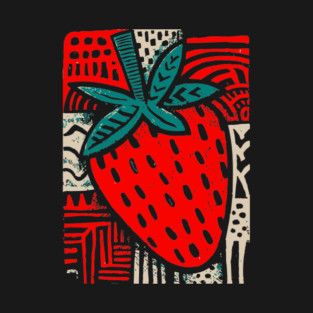 Abstract Strawberry | The Bold Pop Art Fruit T-Shirt