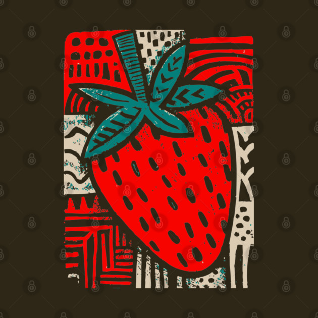 Abstract Strawberry | The Bold Pop Art Fruit by TuncGK
