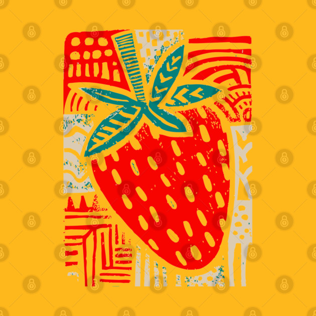 Abstract Strawberry | The Bold Pop Art Fruit by TuncGK