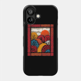 Autumn Forest Tapestry | The Embroidered Woods Phone Case