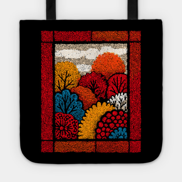 Autumn Forest Tapestry | The Embroidered Woods Tote by TuncGK