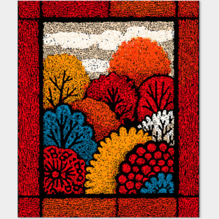 Autumn Forest Tapestry | The Embroidered Woods Posters and Art