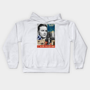 F. Scott Fitzgerald Collage Portrait Kids Hoodie