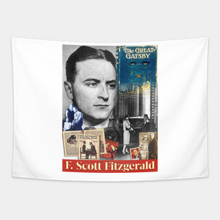 F. Scott Fitzgerald Collage Portrait Tapestry