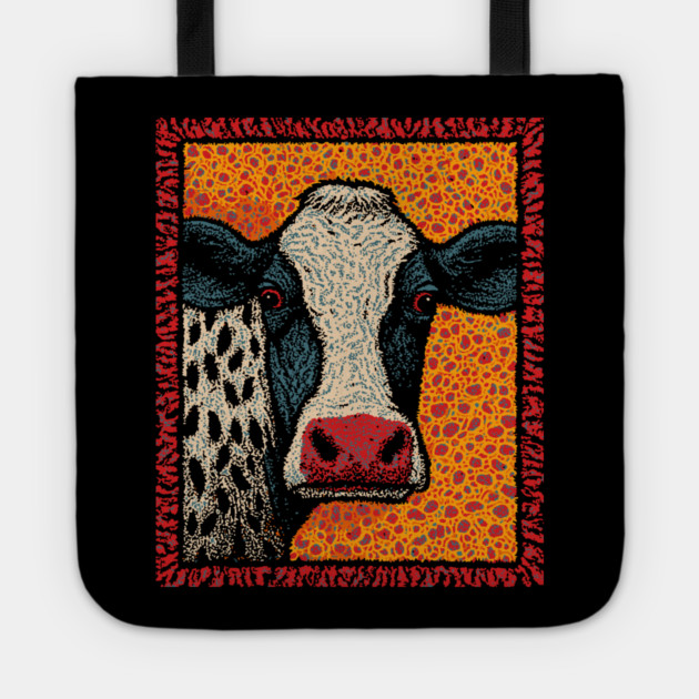 Abstract Pop Art Cow | The Street Art Doodle Tote by TuncGK