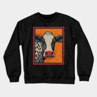 Abstract Pop Art Cow | The Street Art Doodle Crewneck Sweatshirt